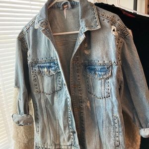 Free People studded jean jacket